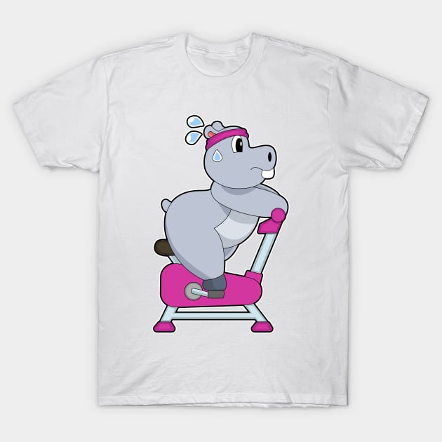 Hippo Spinning Bike T-Shirt by Markus Schnabel